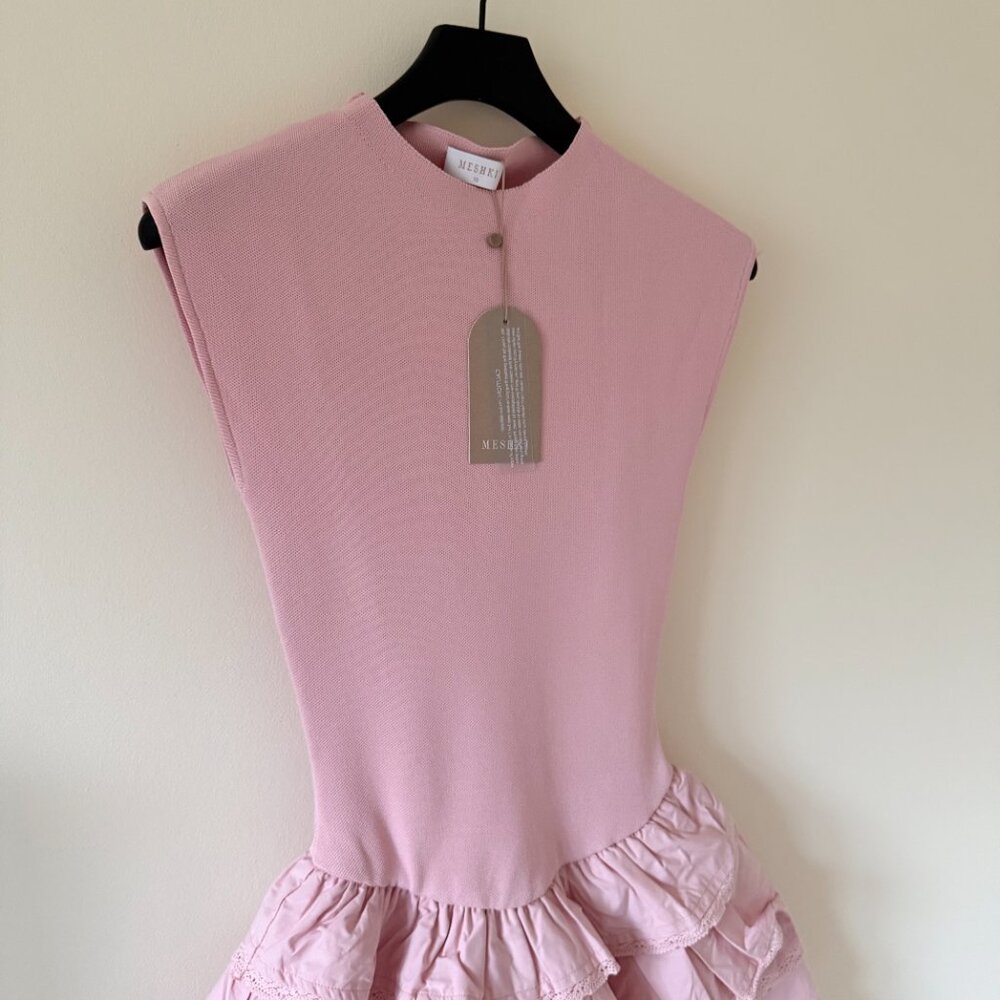 MESHKI-Maeve Ruffle Knit Mini Dress - Picture 3 of 6